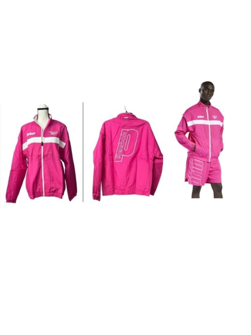 Reebok Unisex Prince Jacket In Rose Rage, Sz. M